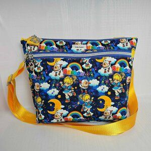 Vintage Rainbow Brite Crossbody Purse, 80s Cartoon Fabric